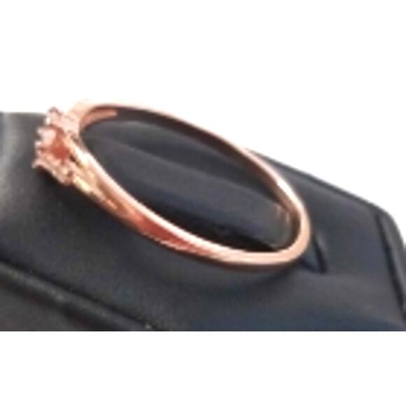 Sterling Silver Ring Size 11.5 Rose Gold Tone Pink Stones Dainty - Picture 7 of 9